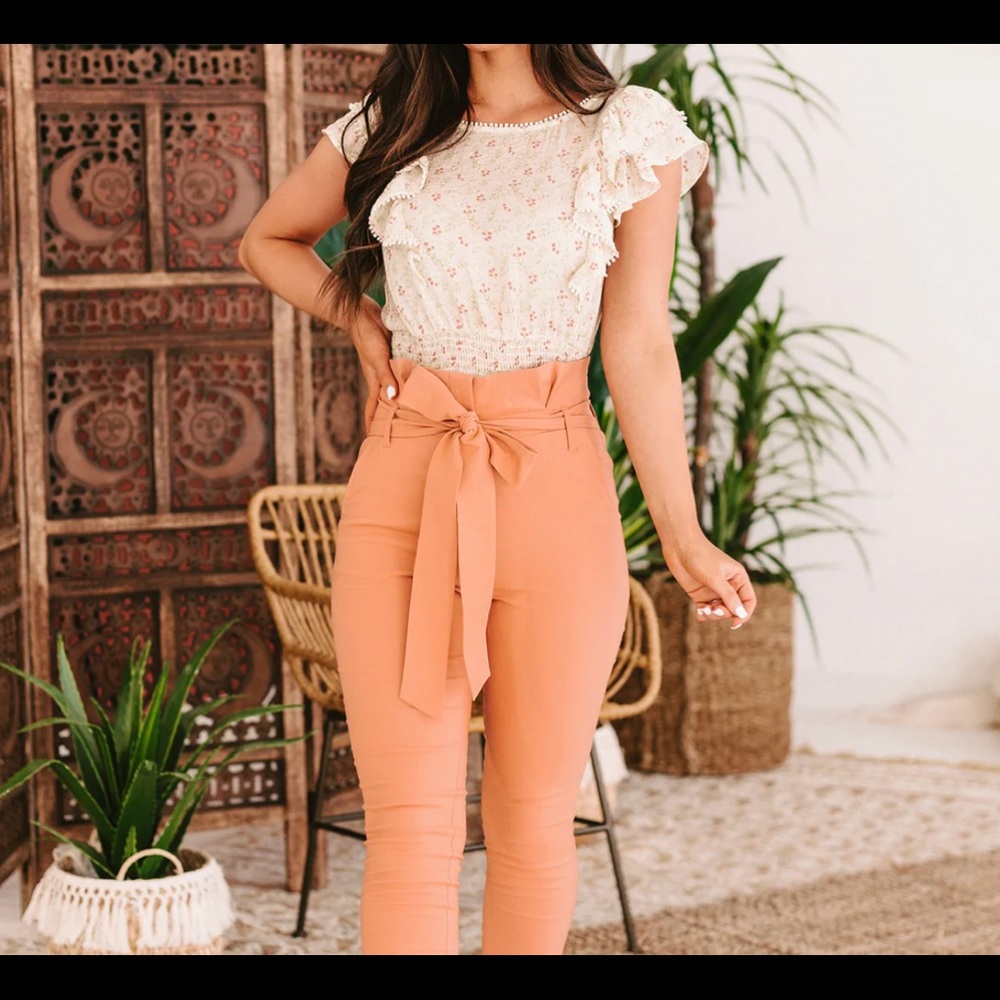 NanaMacs floral print smocked waist Beautiful shirt